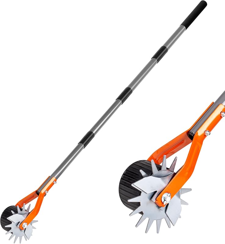 Walensee Wheel Rotary Edger, 69.7 Inch Hand Manual Edger Lawn Tool wit
