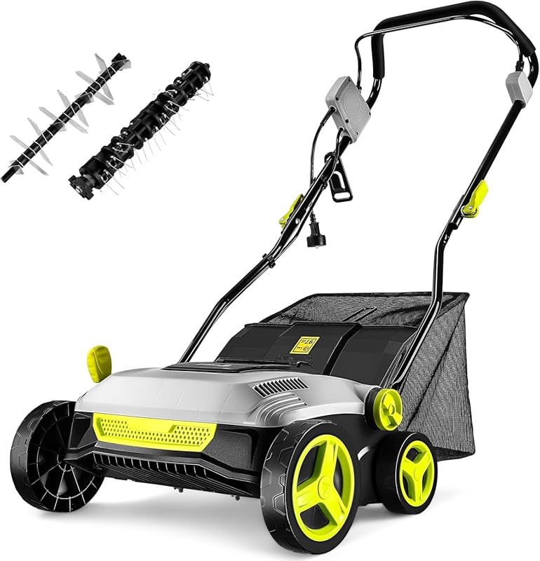 Electric Lawn Dethatcher Scarifier 15 Amp: DEKOPRO 15-inch Lawn Dethat