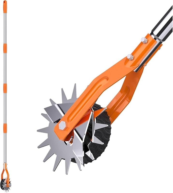 Wheel Rotary Edger Lawn Tool, Sidewalk 66.7Inch Manual Lawn Edger, Gra