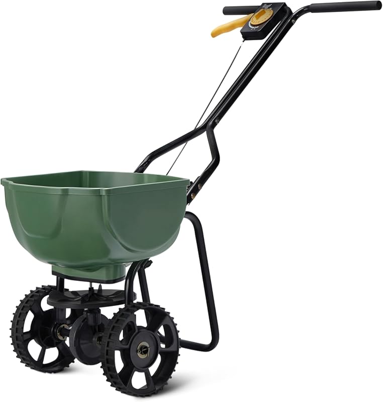 Amazon Basics Fertilizer Spreader for Lawn, 33 Pounds, 0.53 Cubic Feet