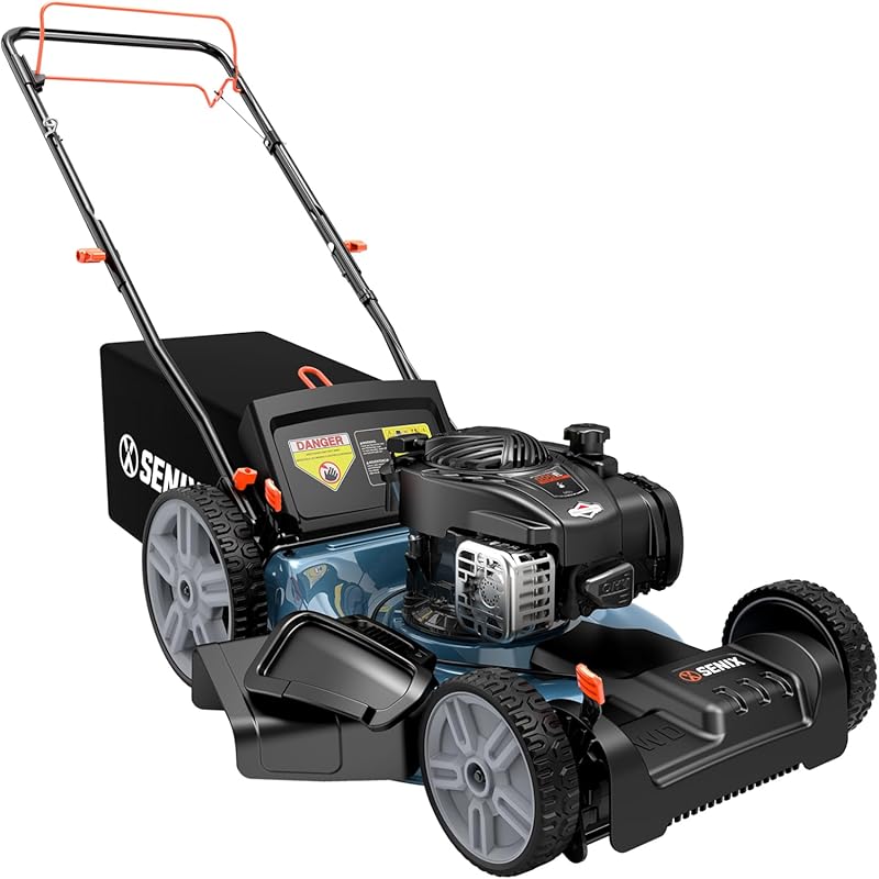 SENIX 21-inch Self-Propelled Gas Lawn Mower with 140cc Briggs & Stratt