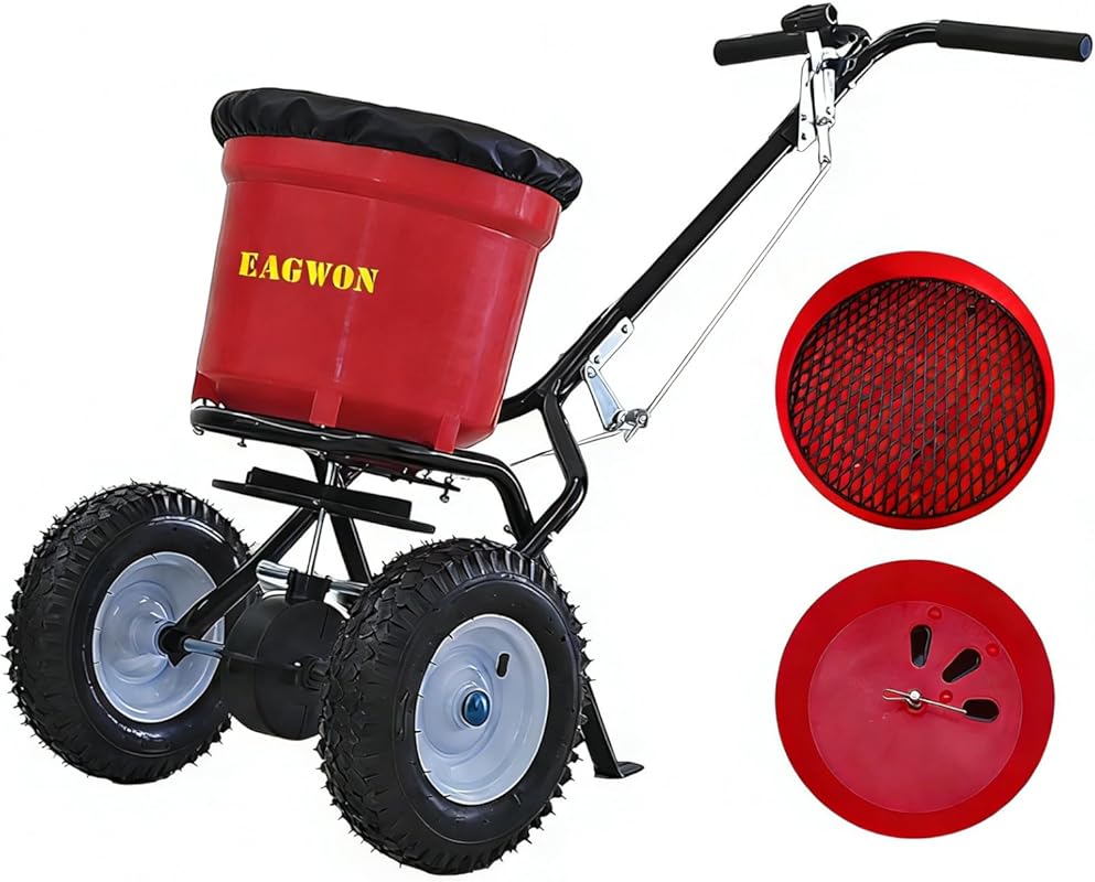 50lb Broadcast Lawn and Fertilizer Spreader with Poly Hopper and All-T