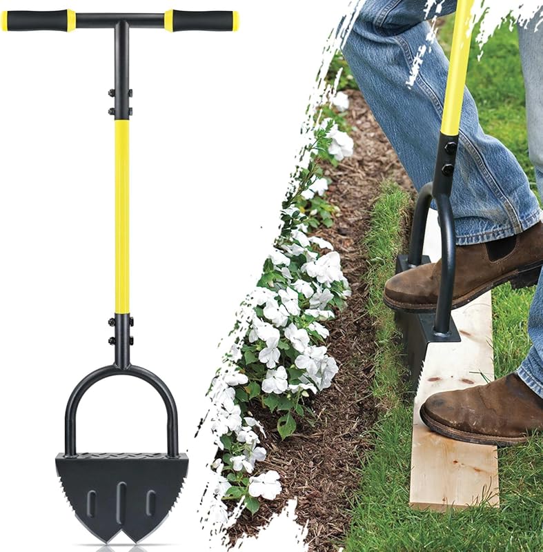 Jardineer Edger Lawn Tool Long Handle, Upgraded Manual Grass Edger wit