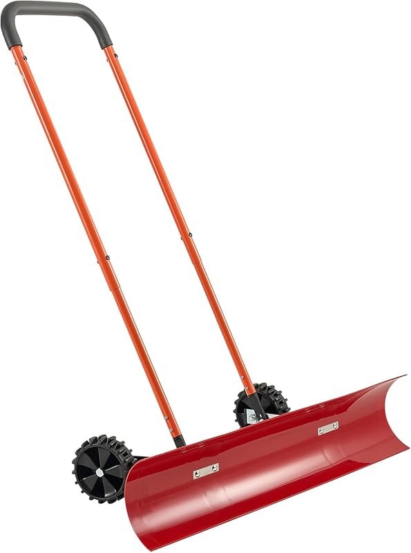 VEVOR 38-inch Snow Pusher Shovel with Wheels, Bi-Directional Heavy Dut