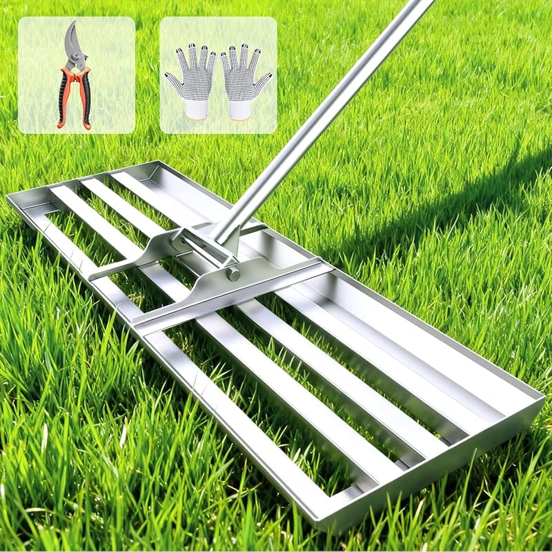 Professional-Grade Stainless Steel Lawn Leveler Tool with Adjustable H