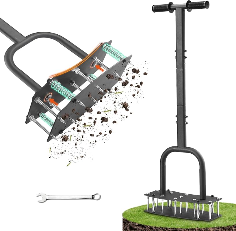 Top 6 Lawn Aerators for Clay Soil: Expert Picks lawn aerator with spikes digging into soil
