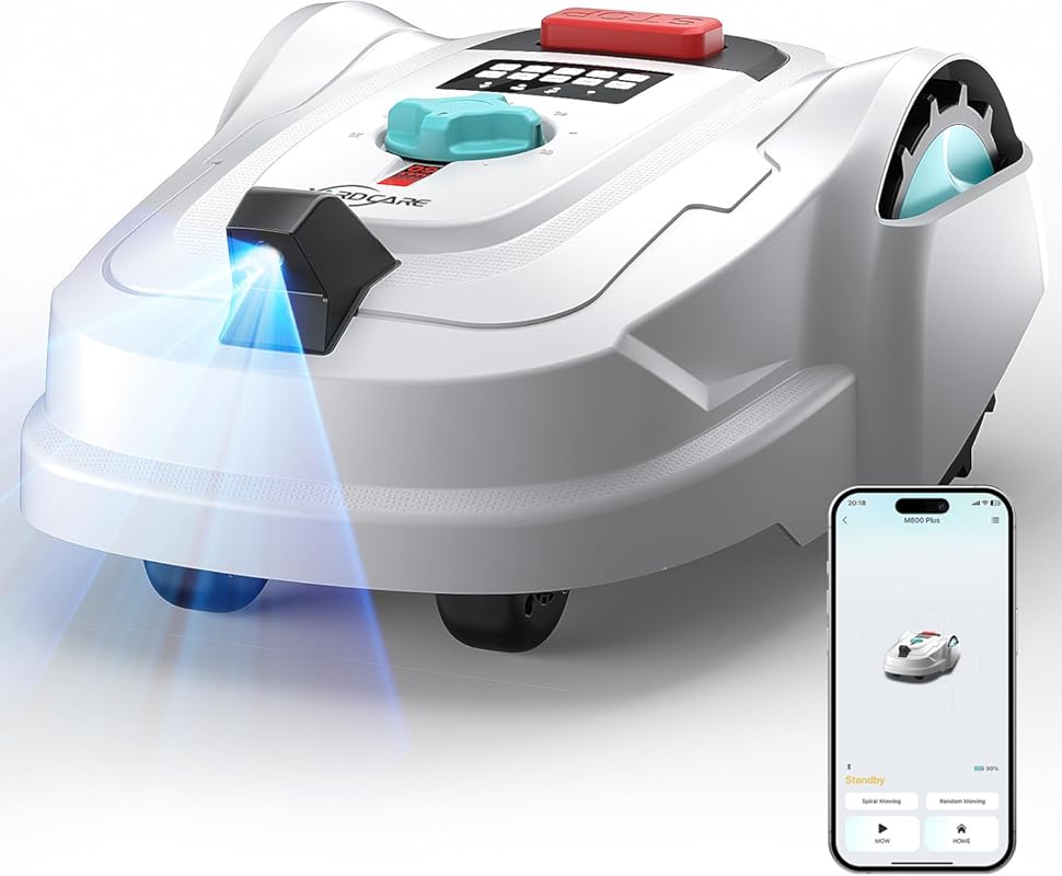 GPS and Visual Navigation Robot Lawn Mower for 1/5 Acre with App Contr