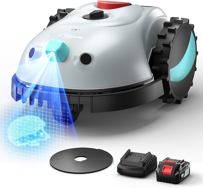 V100 Robot Lawn Mower with HD Vision Navigation, Smart Obstacle Detect