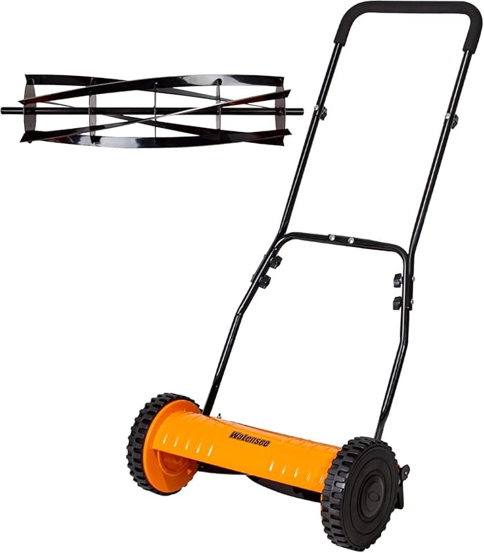 Walensee Push Reel Lawn Mower, 14-Inch 5-Blade Cordless Manual Reel La