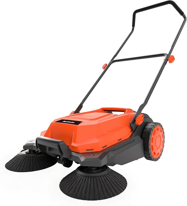 26-inch wide walk-behind manual lawn sweeper with adjustable height fo