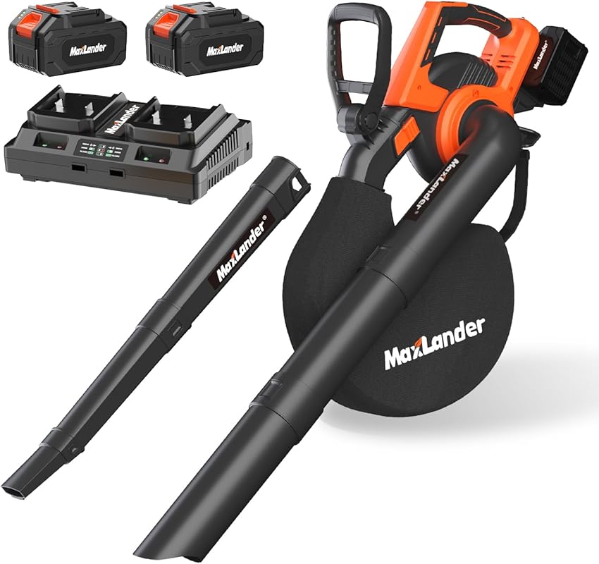 MAXLANDER Cordless Leaf Blower & Vacuum with Bag, 3-in